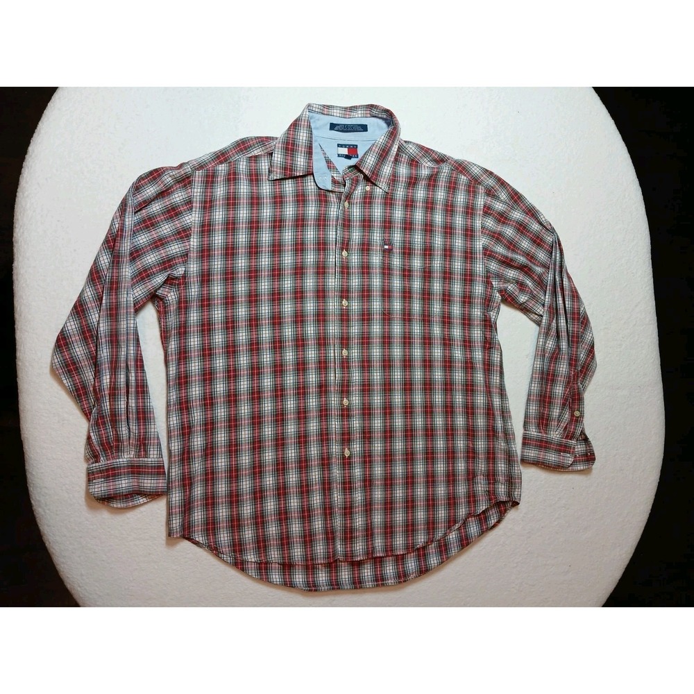Tommy Hilfiger Shirt Men Size XL Multicolor Long Sleeve Button Up Y2K